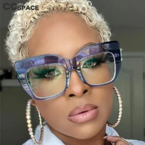 Oversized Blue Light Blocking Glasses – Vintage Square PC Frame Eyewear for Women
